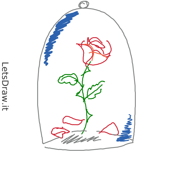 Beauty And The Beast Rose Drawing Step By Step