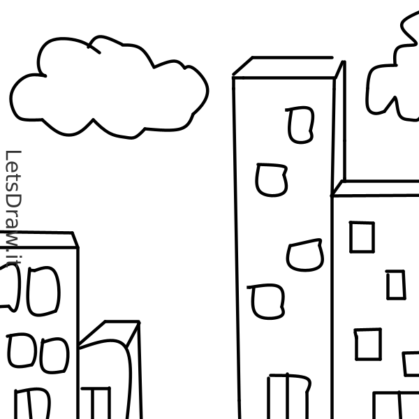 How to draw skyscraper / LetsDrawIt