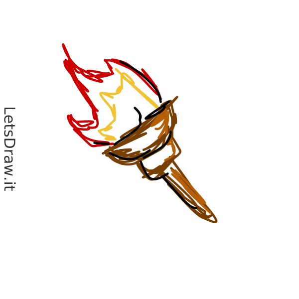 How to draw torch / LetsDrawIt