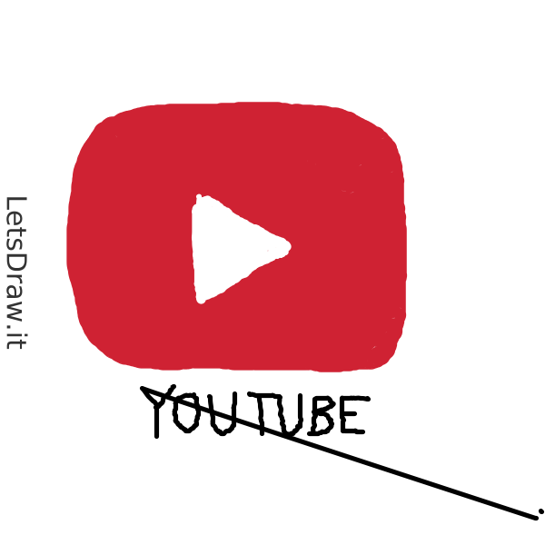 How to draw Youtube / rmjpfztap.png / LetsDrawIt