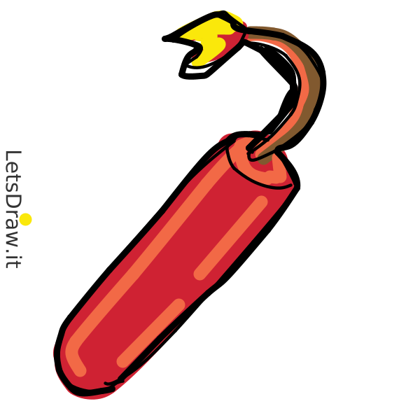How to draw Dynamite / rp8qrbfys.png / LetsDrawIt