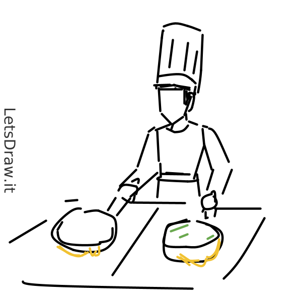 Jacob Cooking Drawing How to draw cook / rshfg6pyo.png / LetsDrawIt