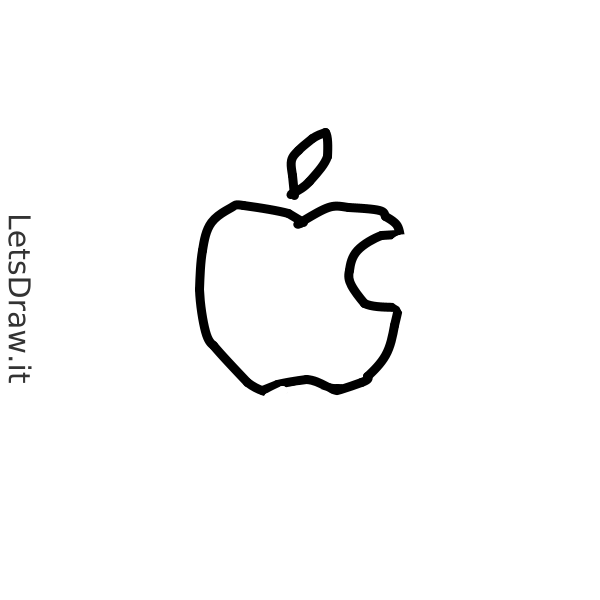 How to draw Apple logo / s6emcnis3.png / LetsDrawIt