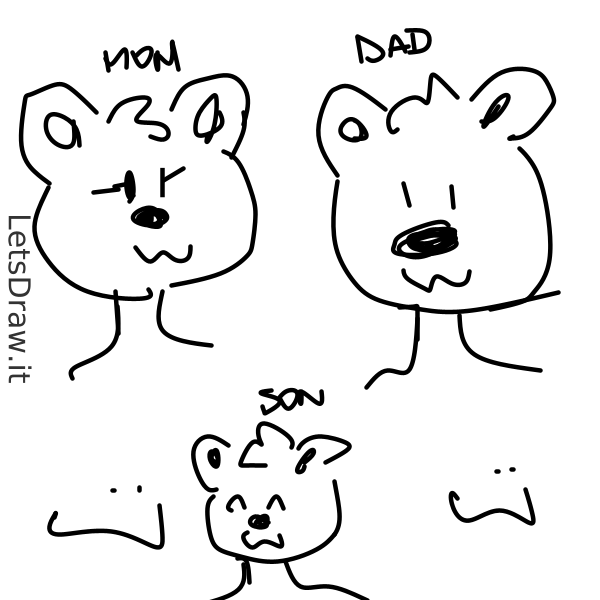 How to draw bear family / tehwcqq9k.png / LetsDrawIt