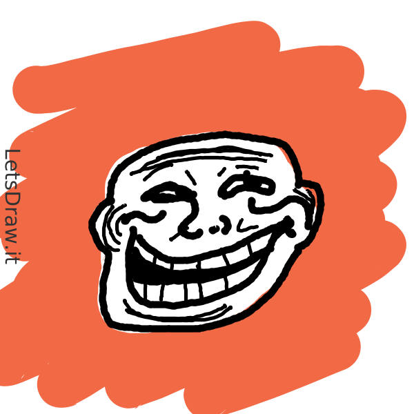 How to draw troll face / uhtajnymt.png / LetsDrawIt