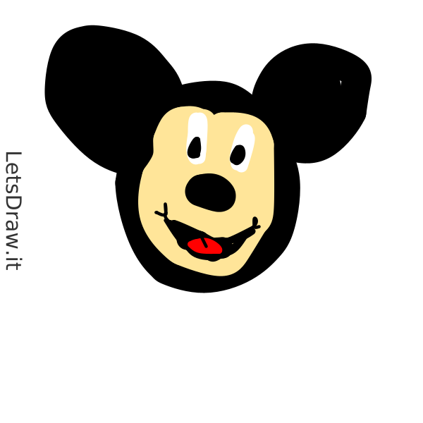 How to draw Mickey Mouse / uxkbfrysf.png / LetsDrawIt