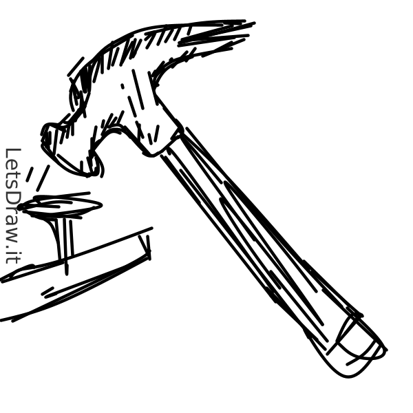 How to draw hammer / w3nhjmbur.png / LetsDrawIt