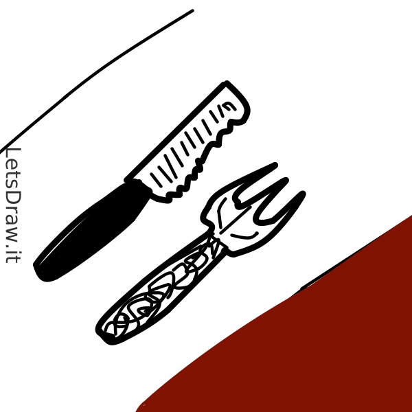 How to draw knife and fork / w86wpmtne.png / LetsDrawIt
