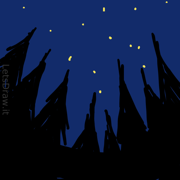 How to draw black forest / LetsDrawIt