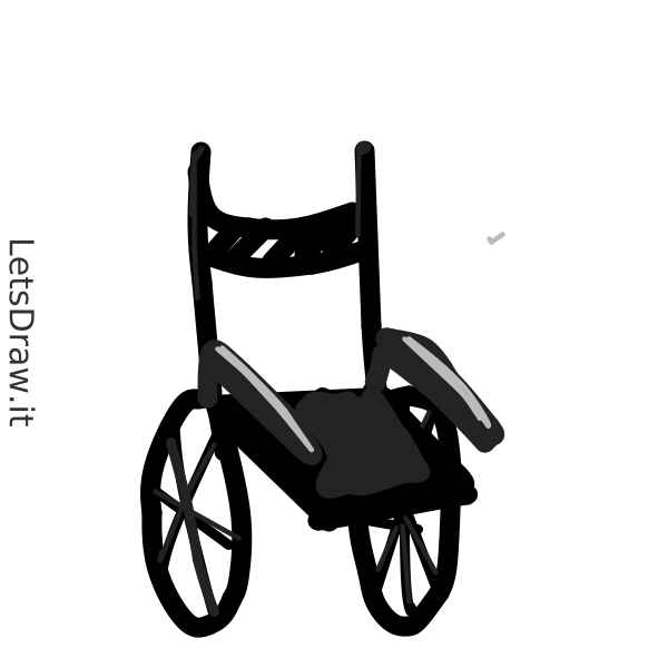 How to draw Wheelchair / wt75m9kar.png / LetsDrawIt