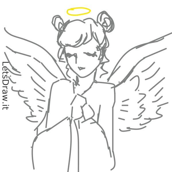 simple boy angel drawing