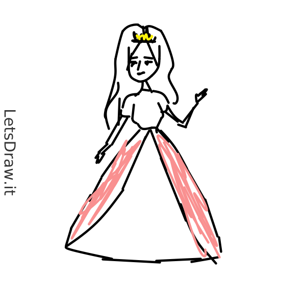 Drawf Princess How to draw princess / xgdfczrw5.png / LetsDrawIt