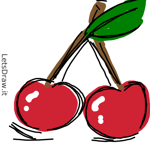 How to draw cherries / LetsDrawIt