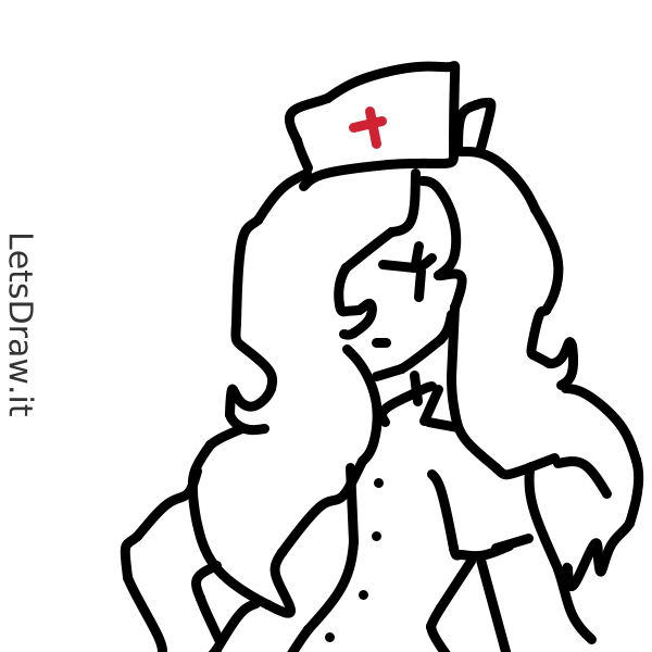 clipart black and white nurse