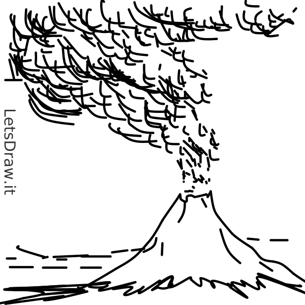 Easy Volcano Drawing Tutorial