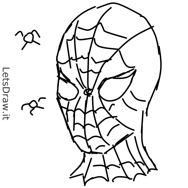 How to Draw Spiderman Face (Spiderman) Step by Step |  DrawingTutorials101.com